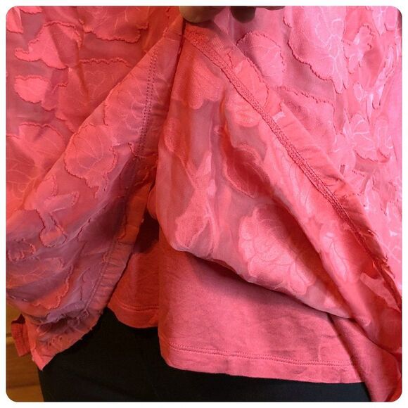 RXB Spiced Coral Lace Floral Overlay Top XXL NWT - Picture 4 of 5